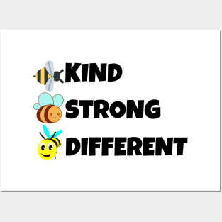 Bee Kind Bee Strong Bee Different Posters and Art